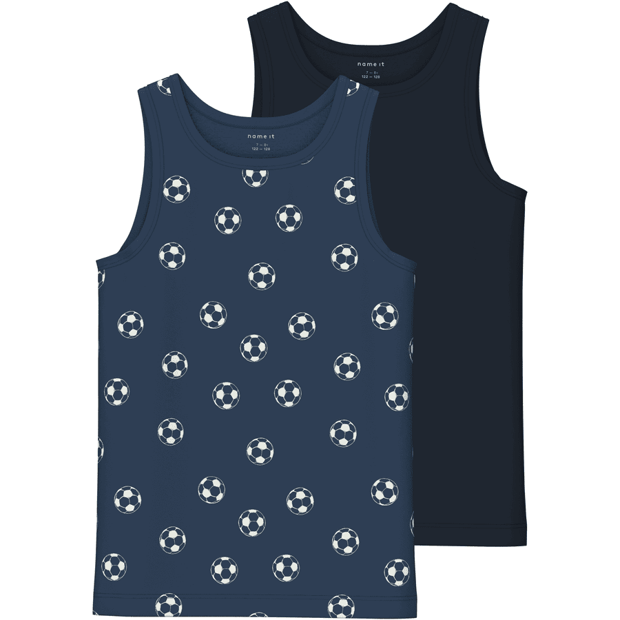 name it Tank top 2-pack ciemny dżins