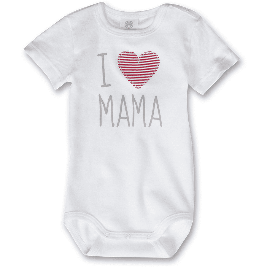 SANETTA Baby Body 1/4 Manica CUORE bianco