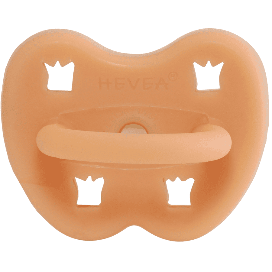 HEVEA Schnuller - Naturkautschuk Cantaloupe,  Krone (0-3 Mon.)