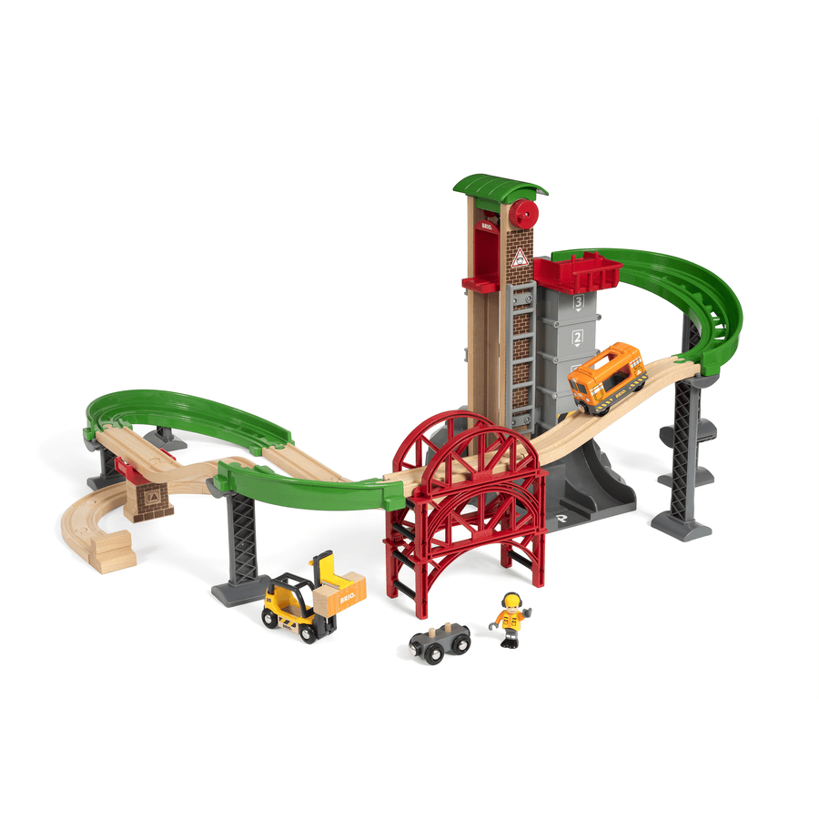 BRIO® WORLD Circuit de train grande plateforme multimodale bois 33887