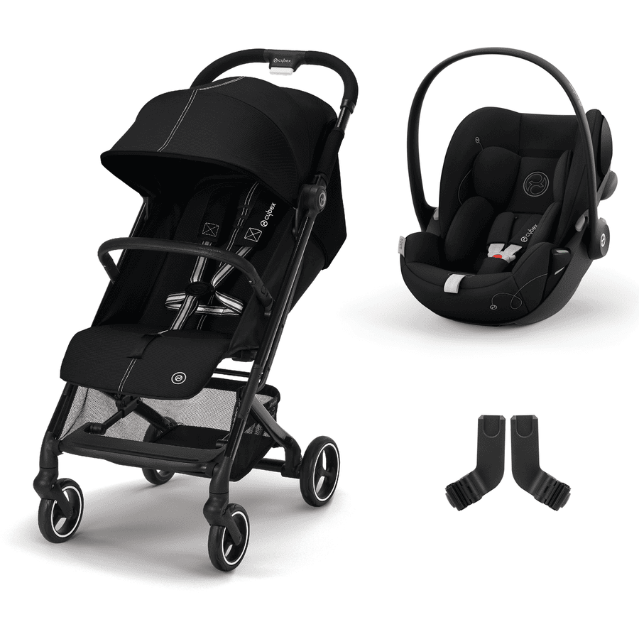 cybex GOLD Lastenrattaat Beezy 2 Moon Black sisältäen turvakaukalon Cloud G i-Size Moon Black ja adapterin