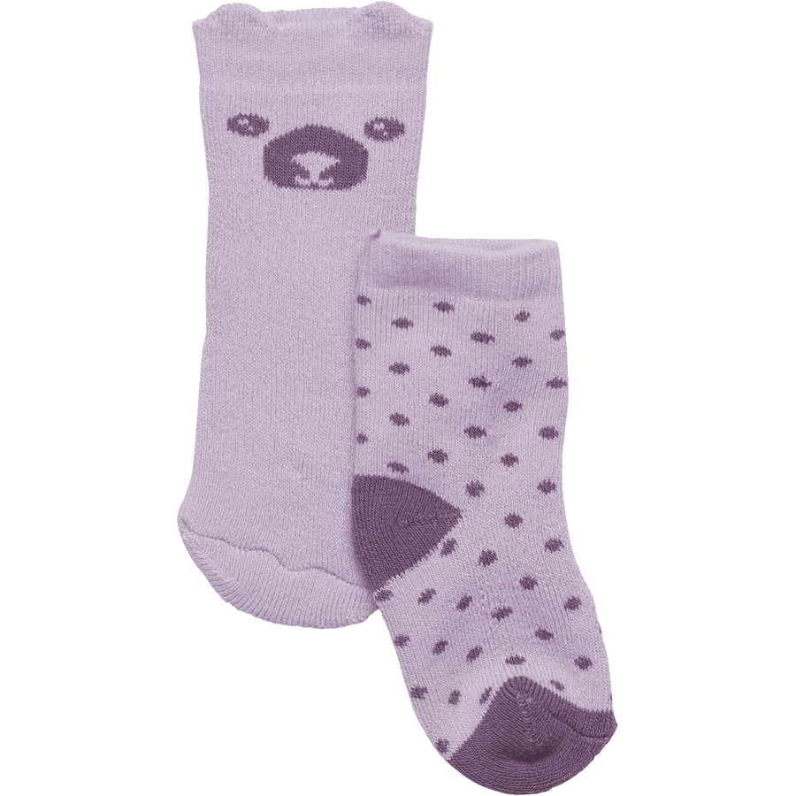 Minymo First Time Socks 2 Pack Lavender Frost