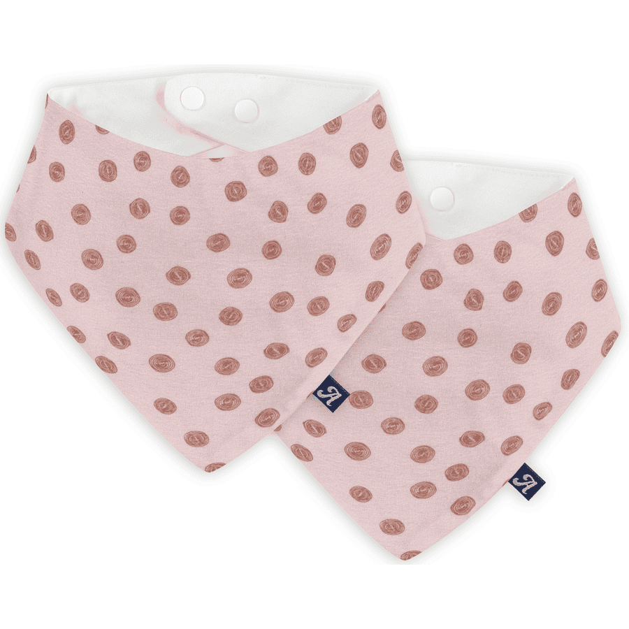 Alvi ® Kolmio huivi 2-pack Curly Dots vaaleanpunainen