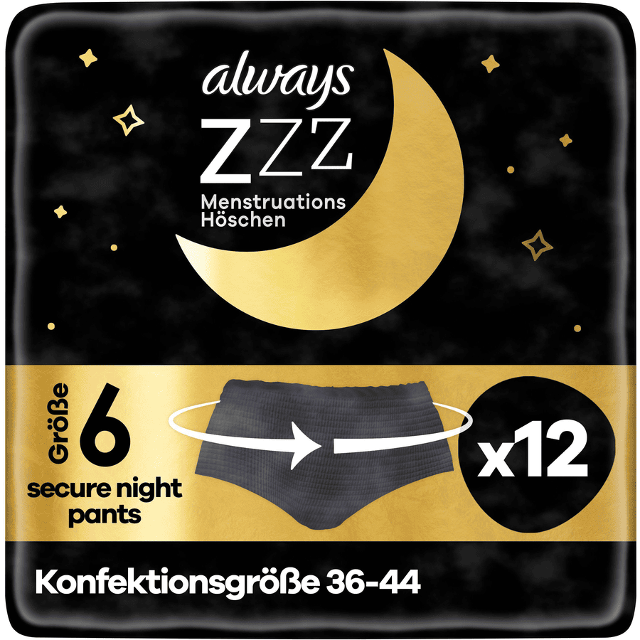 always Jednorázové menstruační kalhotky S/M, 12 kusů