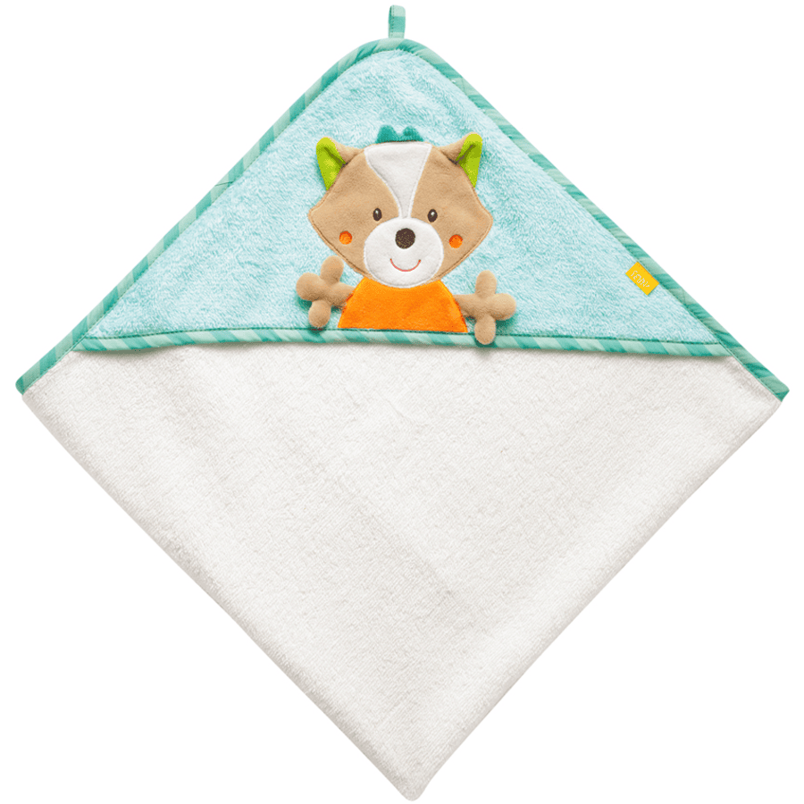 fehn® Serviette de bain à capuche renard Sleeping Forest