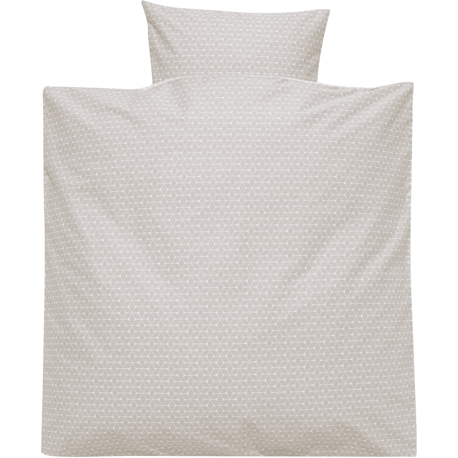 Alvi® Parure de lit enfant losanges taupe, 80x80 cm