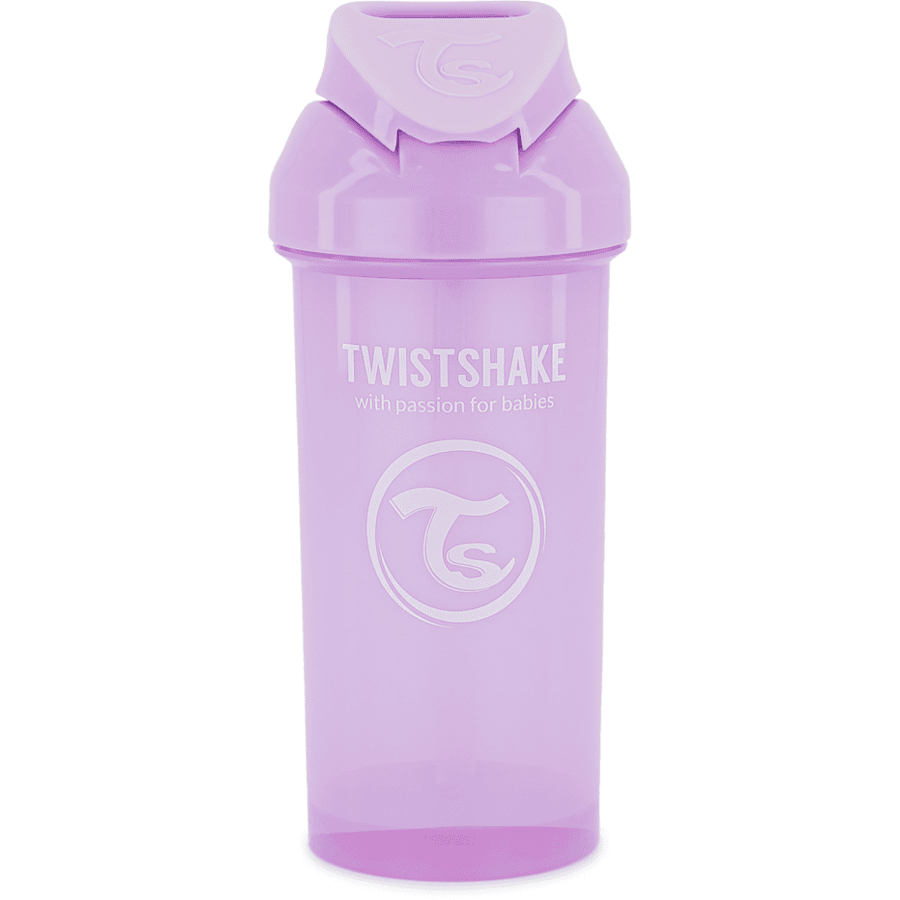 TWISTSHAKE Bottiglia con cannuccia 360 ml, viola pastello