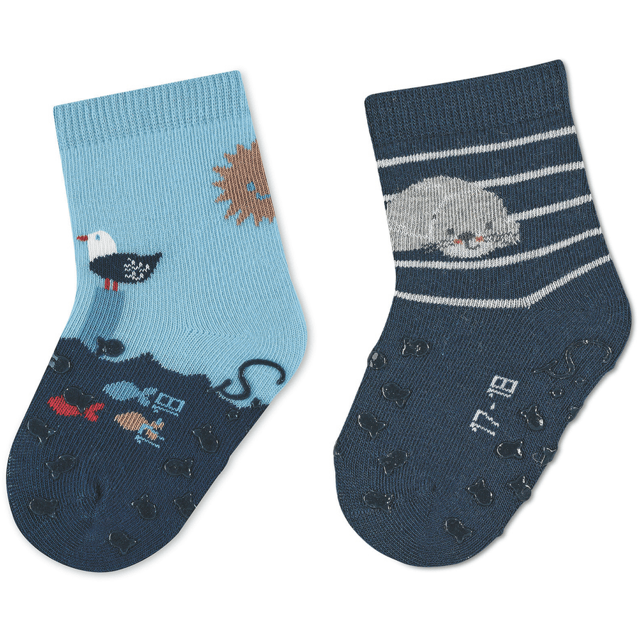 Sterntaler ABS Peutersokken Twin Pack Zeemeeuwen/Sable Hemelsblauw 