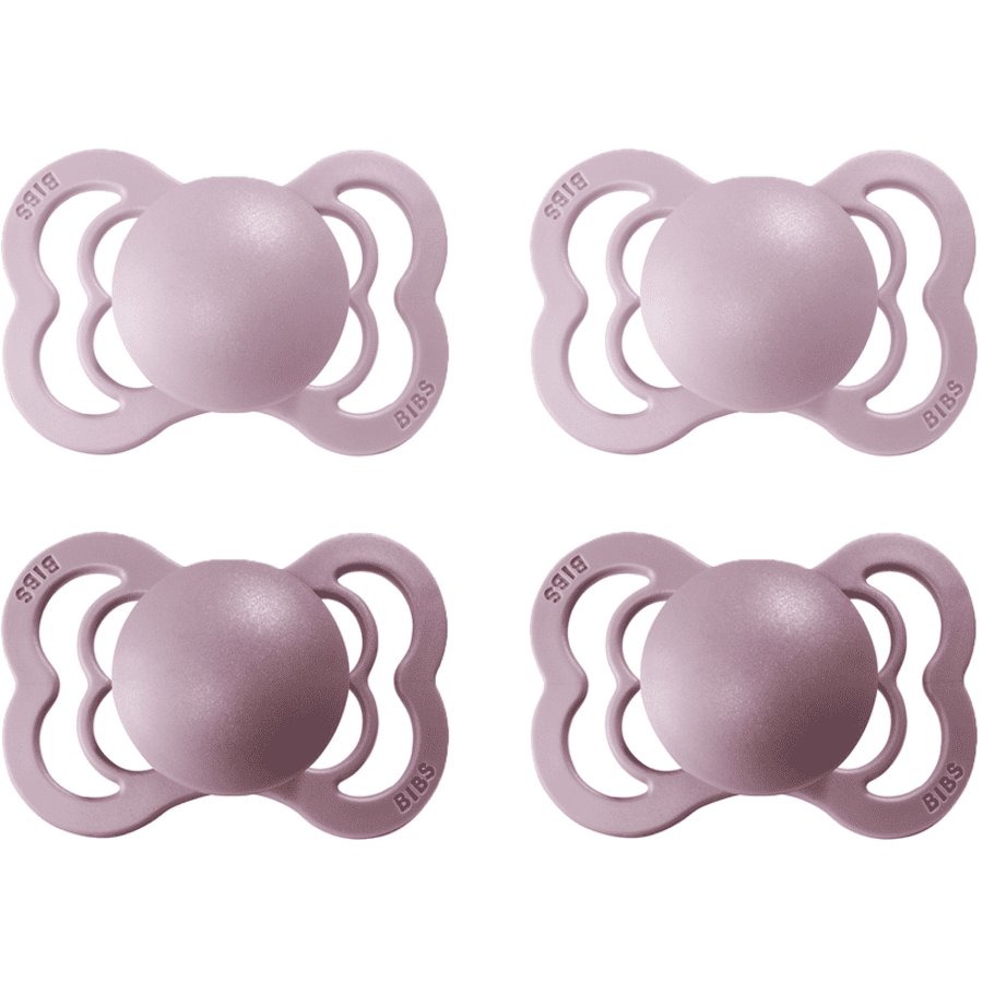 BIBS Soother Supreme Dusky Lilac / Heather Silicone 0-6 maanden, 4 st.