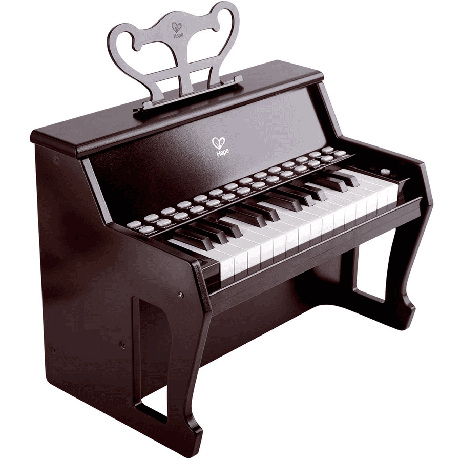 Tarief investering boot Hape Piano met verlichte toetsen, zwart | pinkorblue.be
