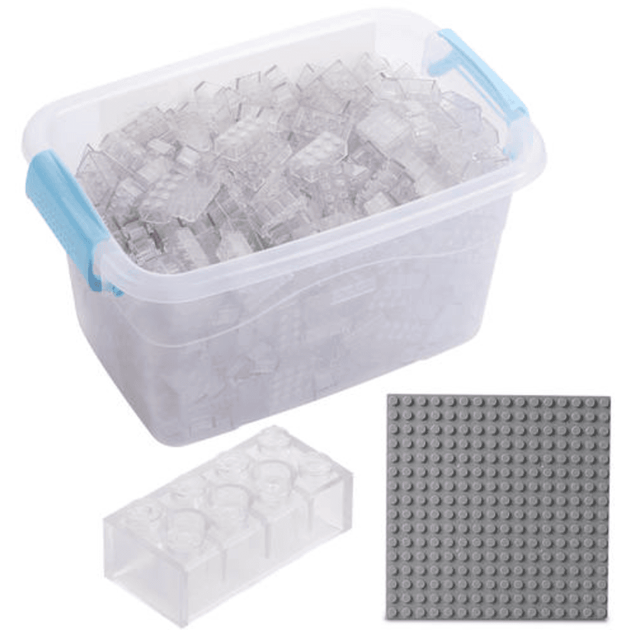 Katara Bouwstenen - 520 stuks met doos en bodemplaat, transparant