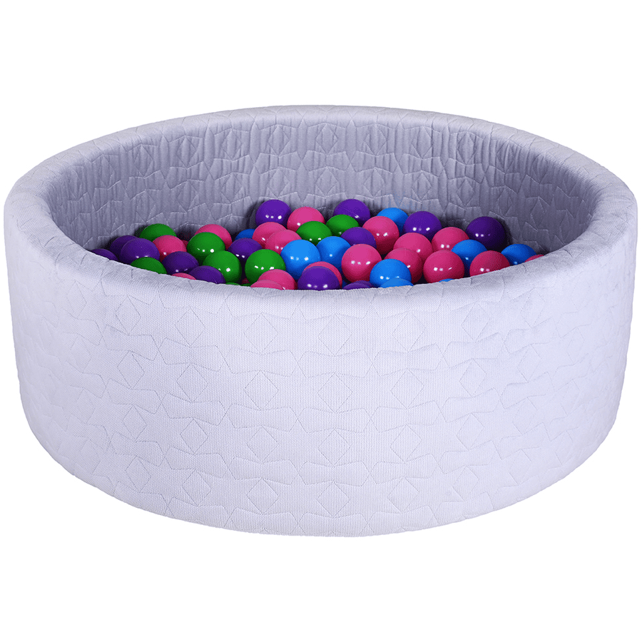 knorr toys® Palline da bagno morbide - "Cosy geo grey" 300 palline morbide color