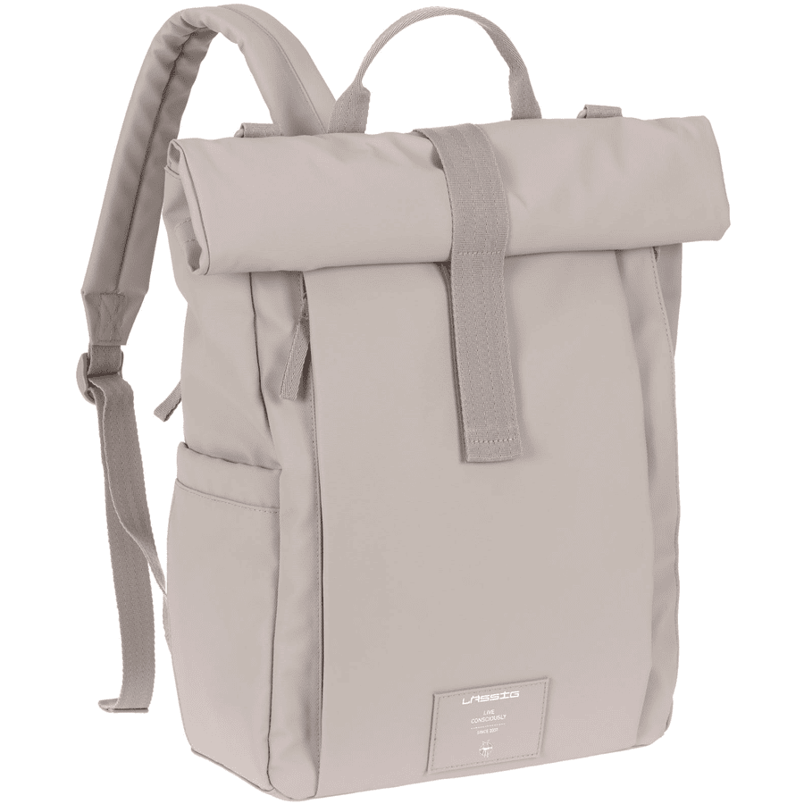 LÄSSIG Hoitoreppu Rolltop Up Backpack taupe