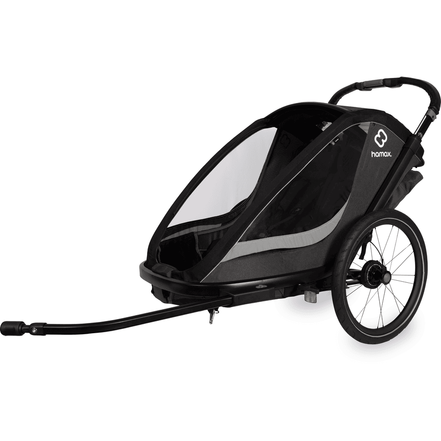 hamax Kinderfietskar Cocoon ONE met verstelbare slaapstand grijs/ black 