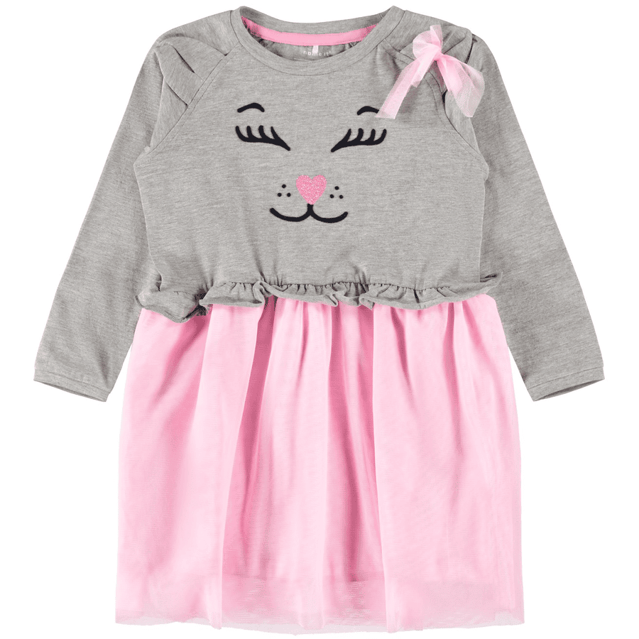 NAME IT tyttöjen Dress Nelia Grey Melange