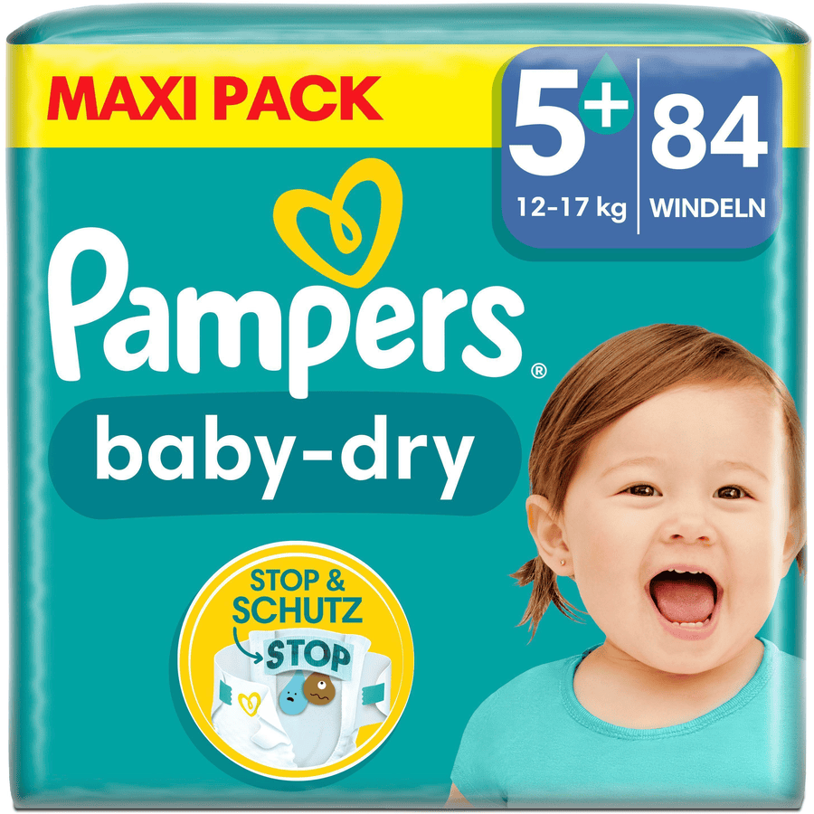 Pampers Plenky Baby-Dry, velikost 5+, 12-17 kg, Maxi Pack (1 x 84 plenek)