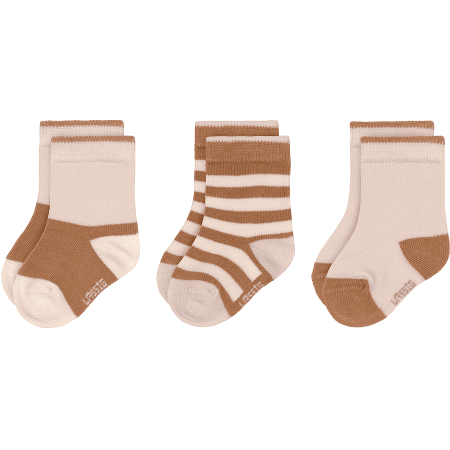 LÄSSIG Lot de 3 chaussettes enfants rose caramel