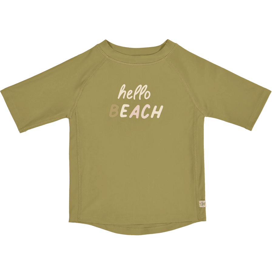 LÄSSIG Camiseta de baño niños UV manga corta Hello Beach Moss green