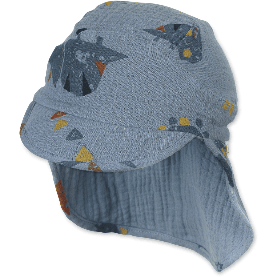 Sterntaler Peaked cap med nakkebeskyttelse dinosaur lyseblå