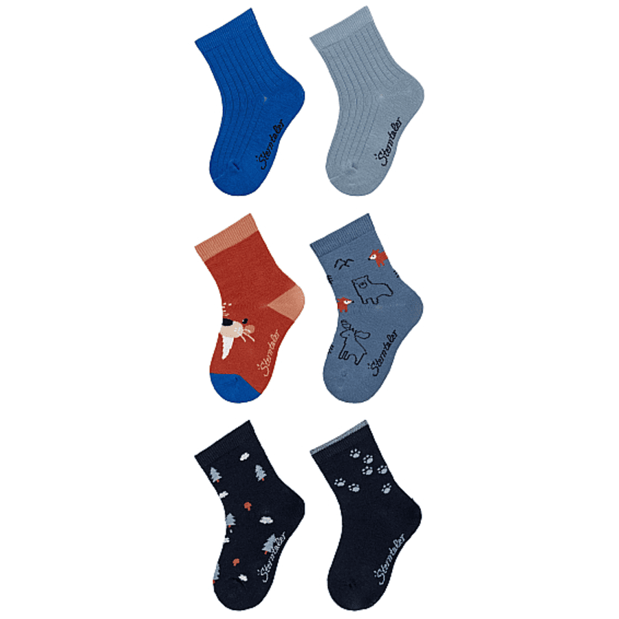 Sterntaler Calcetines pack de 6 morsa azul cobalto