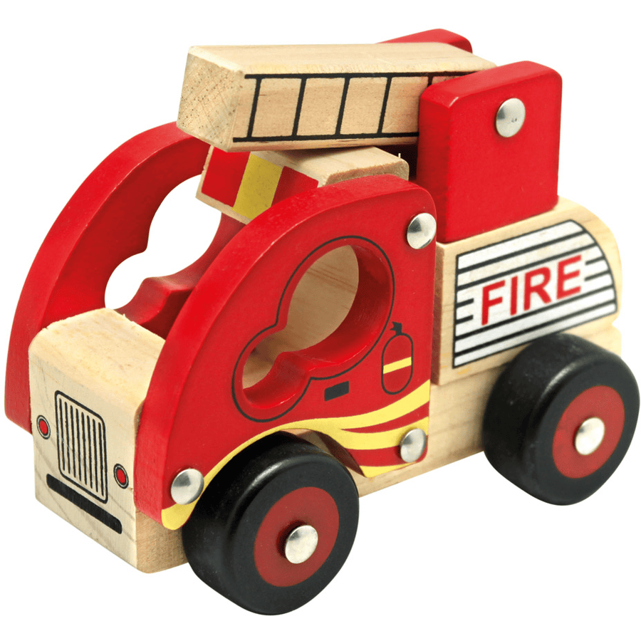Bino Figurine camion de pompier, bois