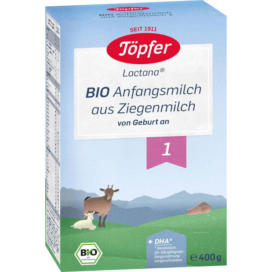 Töpfer Anfangsmilch 1 Bio auf Ziegenmilchbasis 400 g ab der Geburt