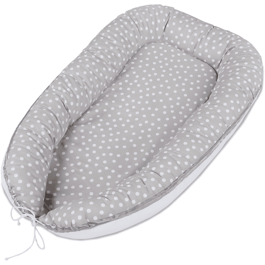 babybay Cuddle Nest gris perla puntos blancos