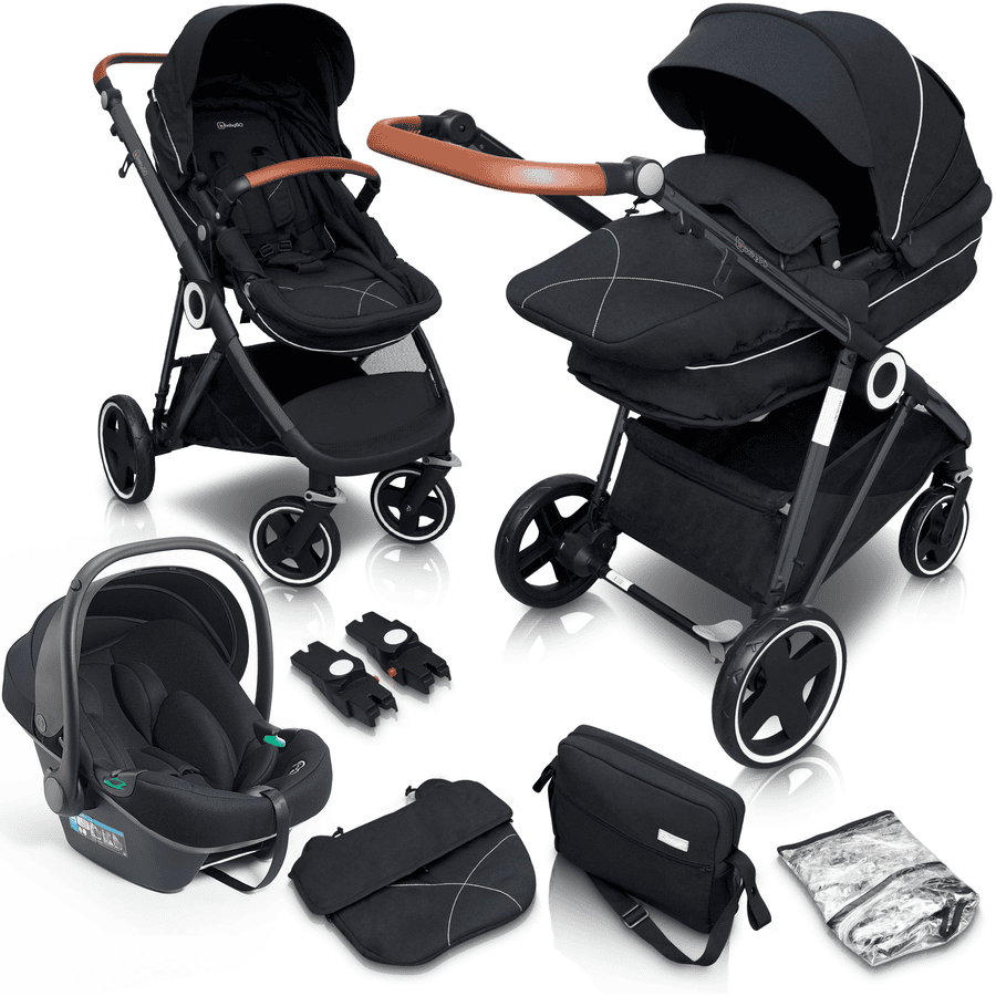 babyGO Anthracite Halime 3 i 1 barnevogn Black 