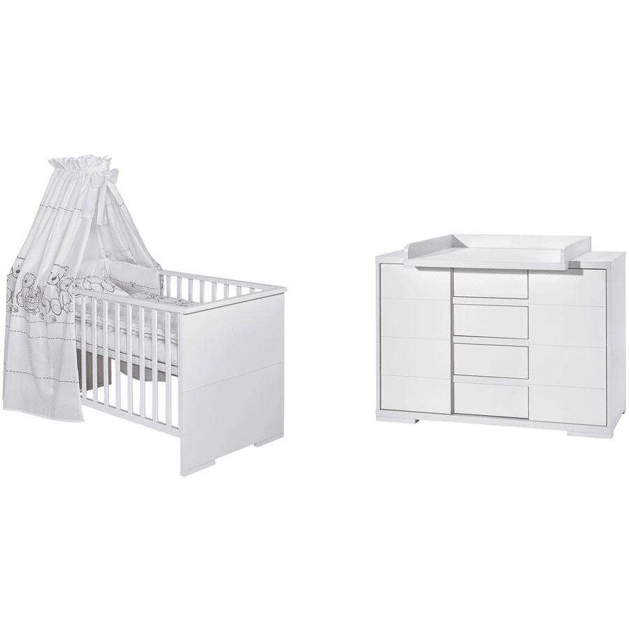 Schardt Lit enfant commode à langer Maxx White bois 70x140 cm