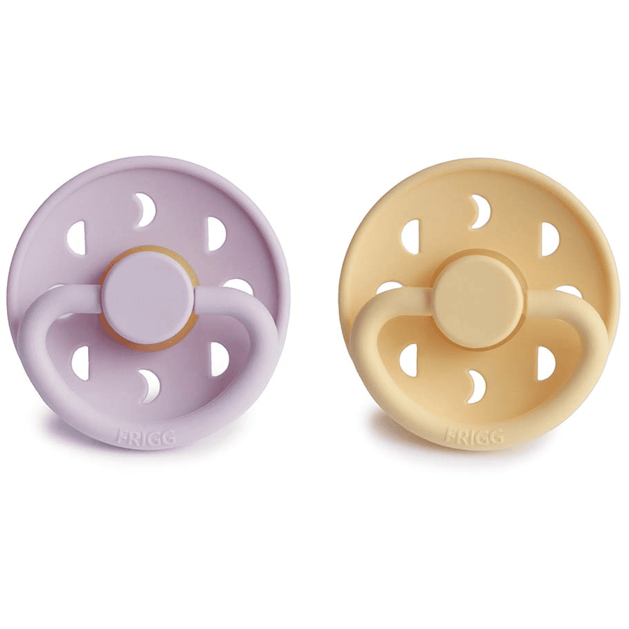 FRIGG Silikonowy smoczek uspokajający Moon Phase Daffodil/Soft Lilac 0-6 miesięc