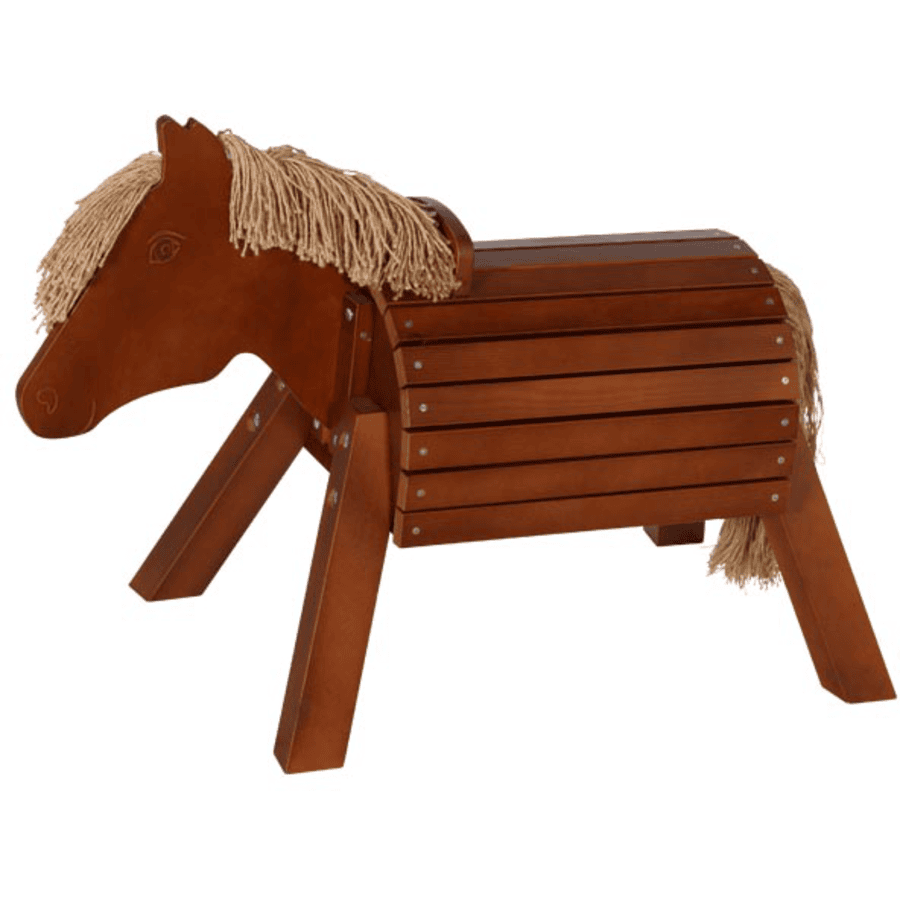 goki Caballo de madera para jardín Casper barnizado