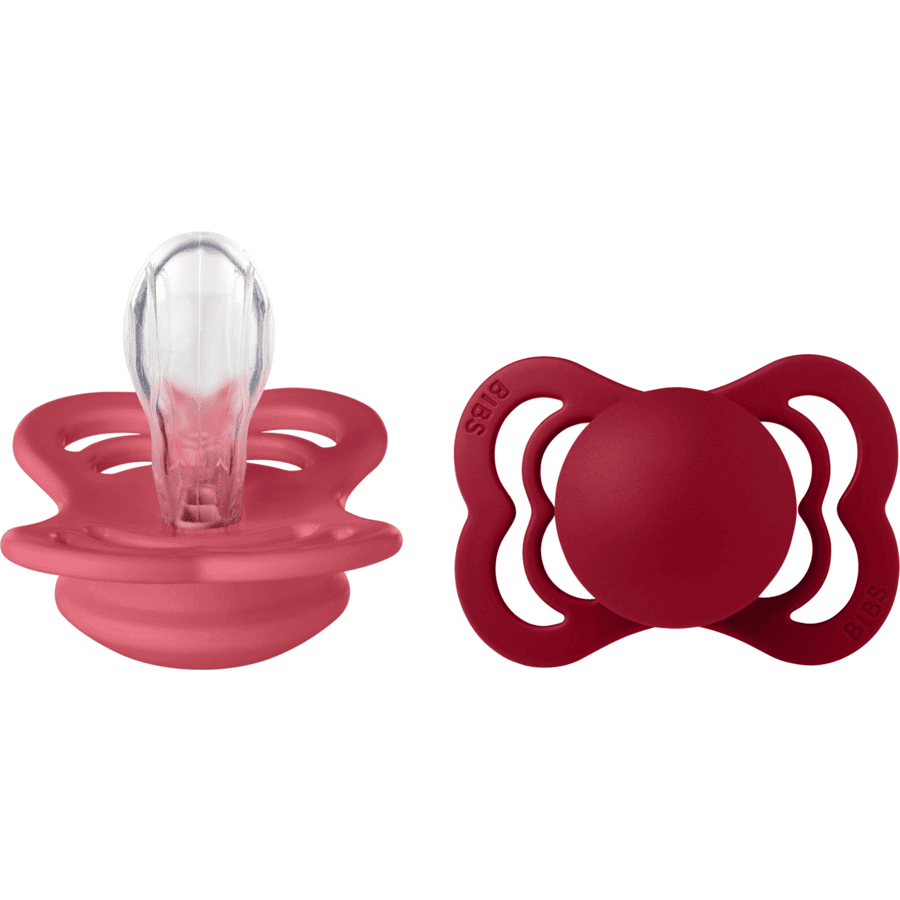 BIBS Smoczek uspokajający Supreme Coral i Ruby silikon 0-6 miesięcy, 2 szt.