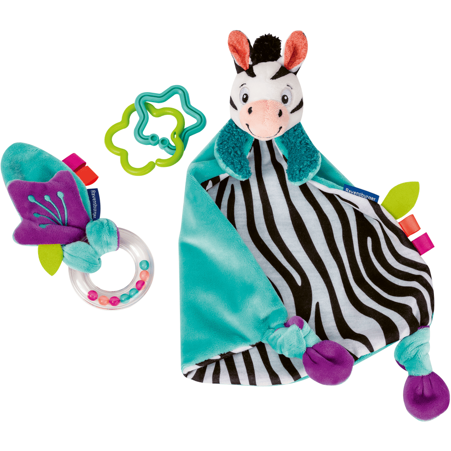 Ravensburger set regalo play+: Zebra Feel, sonaglio, gioco