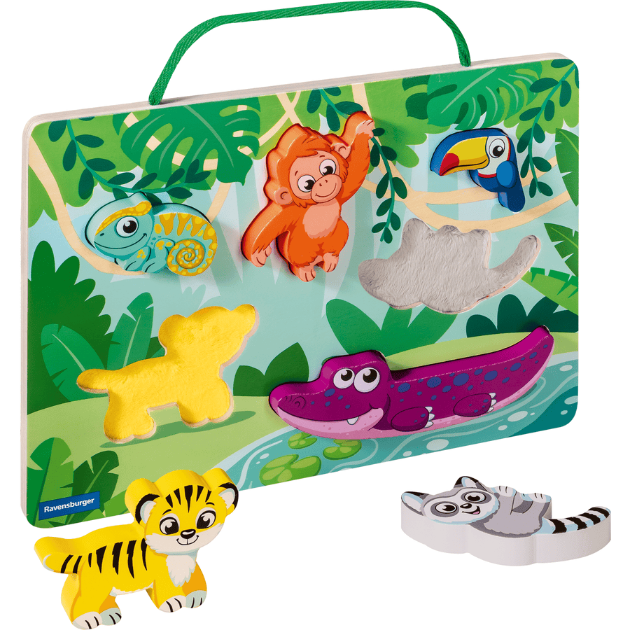 Ravensburger play+ Magnetische houten aanraakpuzzel: Jungle 