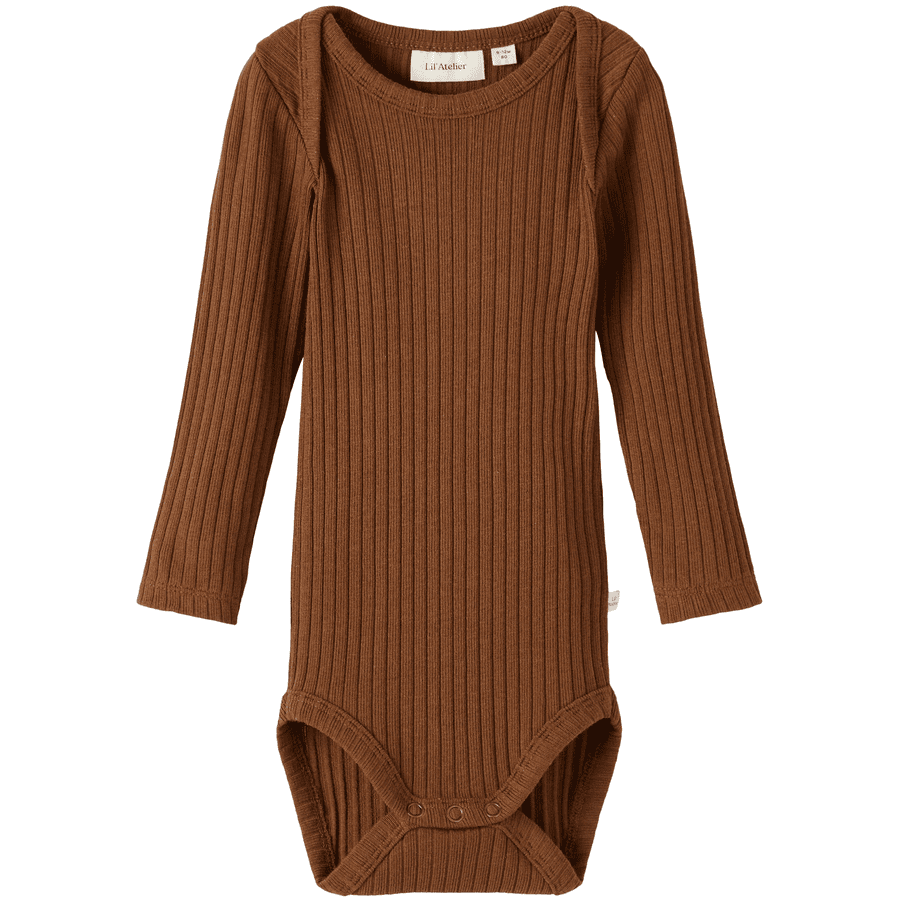 Lil'Atelier Body z długim rękawem Nbnikar Cambridge Brown