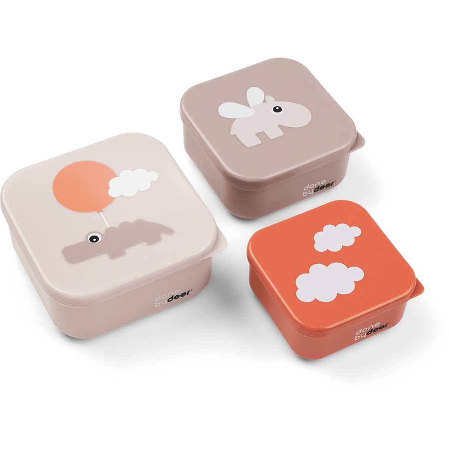 Done by Deer ™ Snack box set 3-pack Happy clouds Pink
