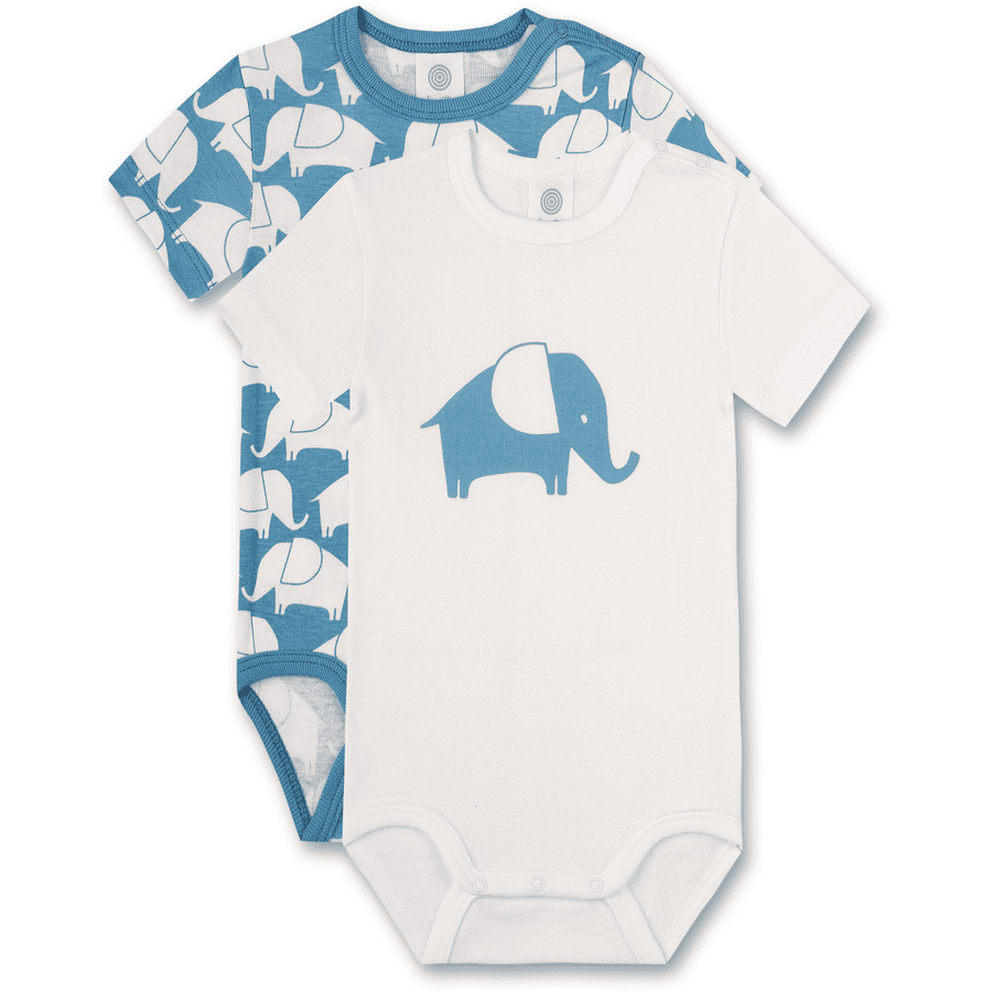Sanetta Body Elephant Twin Pack off white /blu