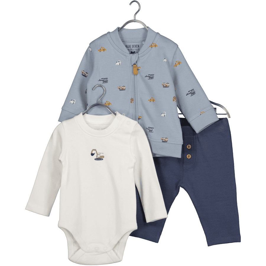 BLUE SEVEN Babyset 3-delig medium blauw