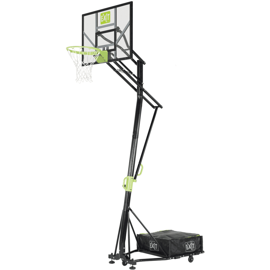 EXIT Galaxy cestino mobile per palloni Basket su ruote con anello per schiacciare - verde/nero