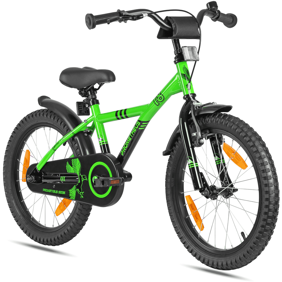 Rower dziecięcy PROMETHEUS BICYCLES® 18 cali zielono-czarny