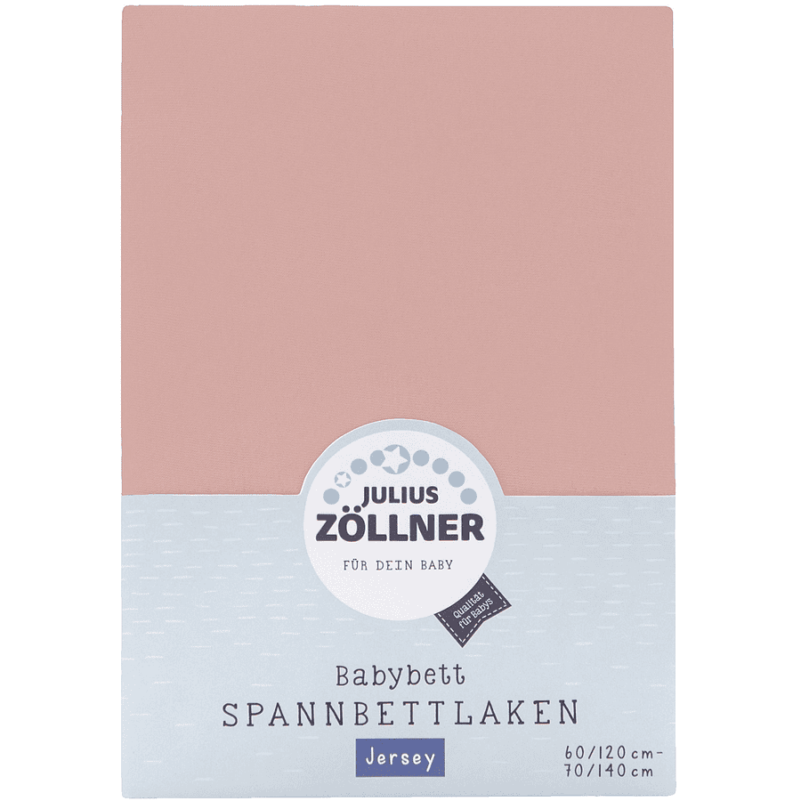JULIUS ZÖLLNER Fitted sheet Jersey blush 40 x 90 cm