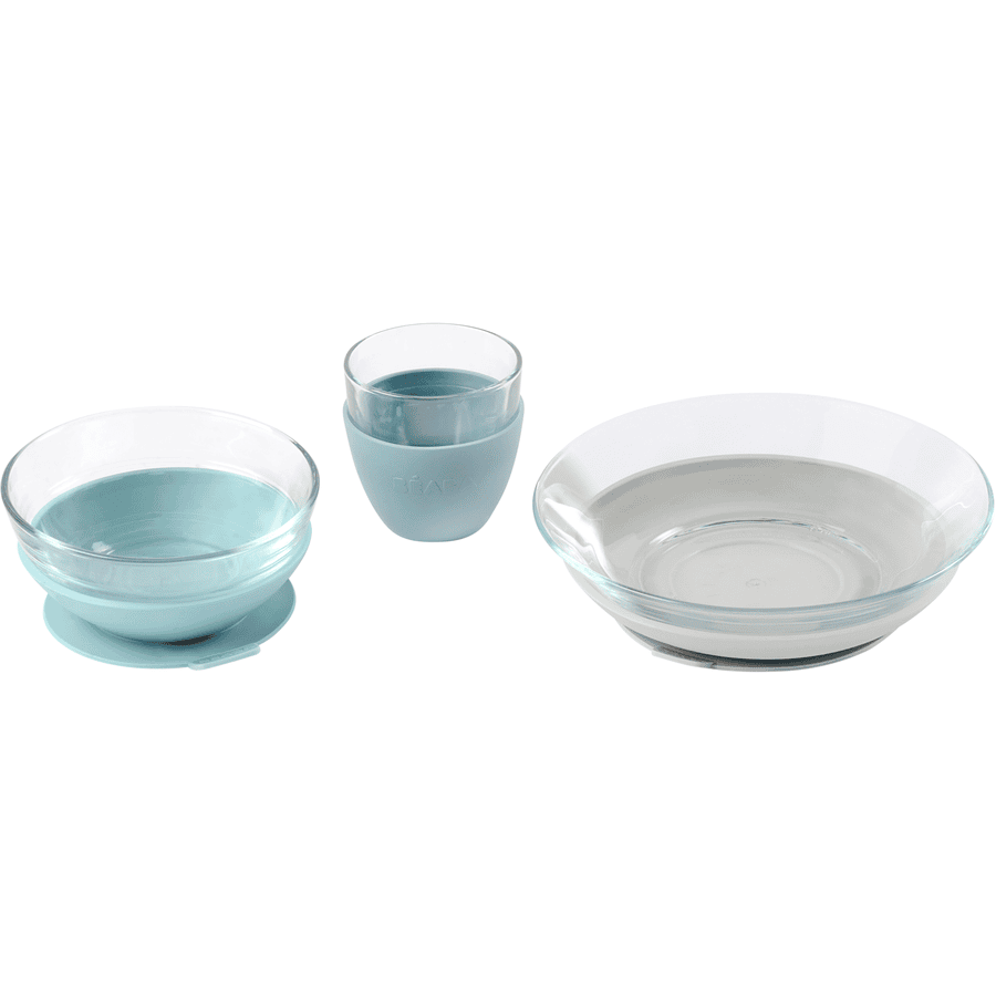 BEABA  Giftset glasschaaltjes blauw van de 6e maand