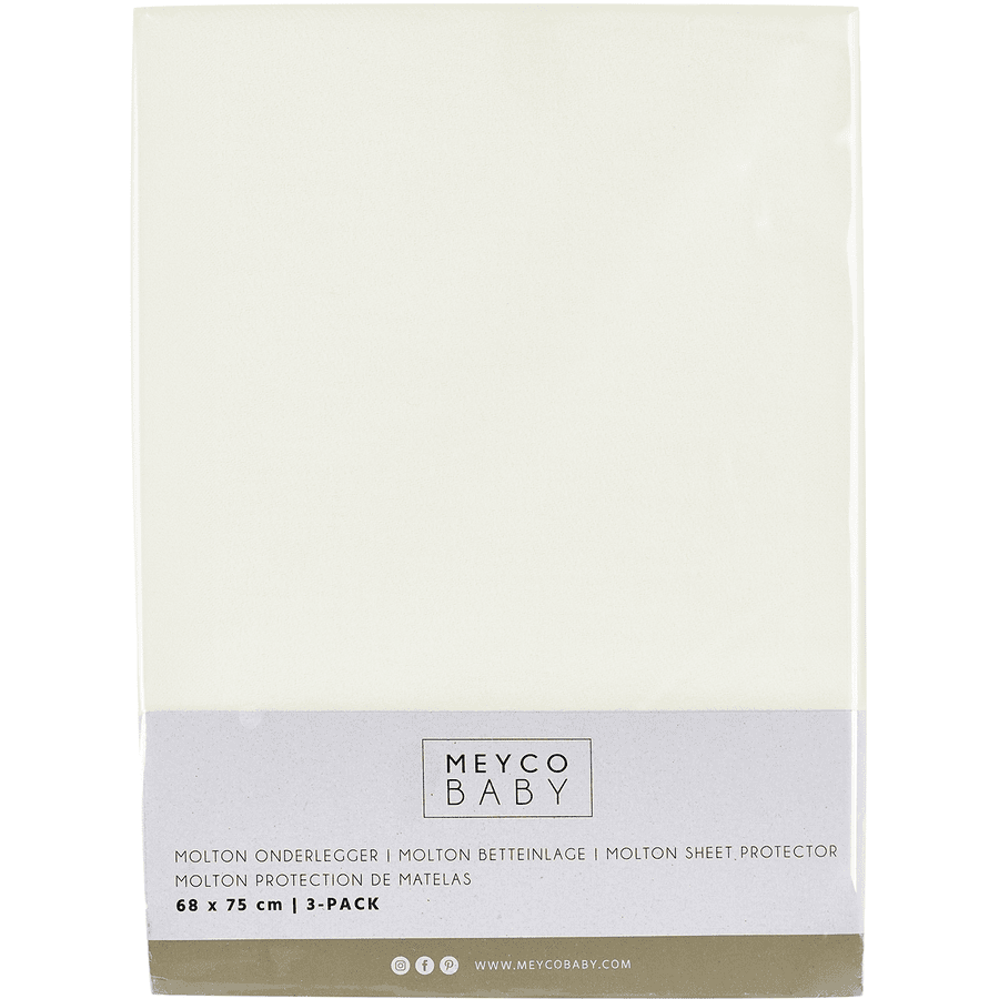 MEYCO White Molton sengeunderlag 3-pakning 68 x 75 cm