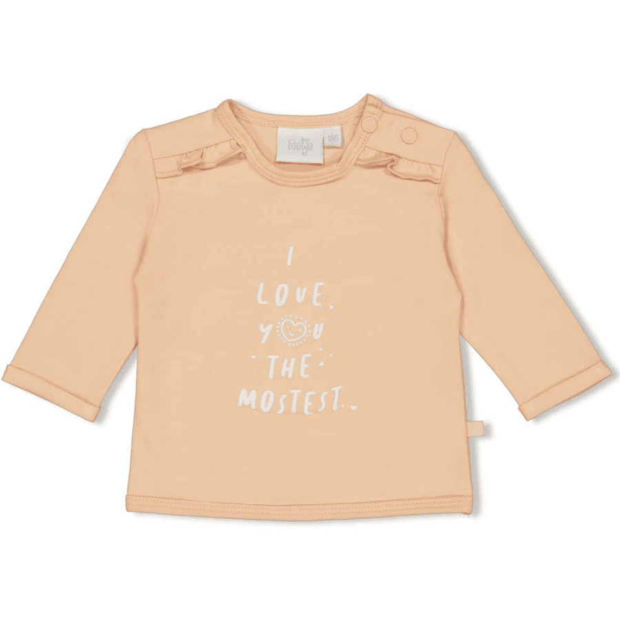 Feetje longsleeve I Love You Heart s peach