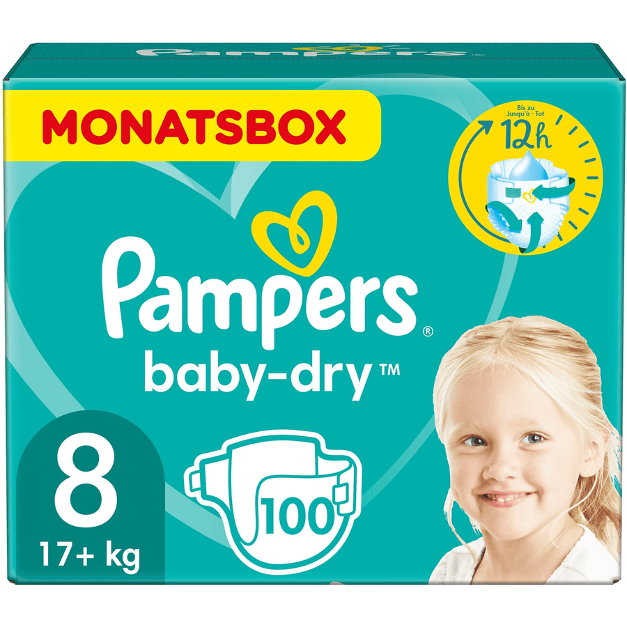 Pampers Pañales Baby Talla 8 Extra Grande 100 Unidades 17+ kg Caja - rosaoazul.es