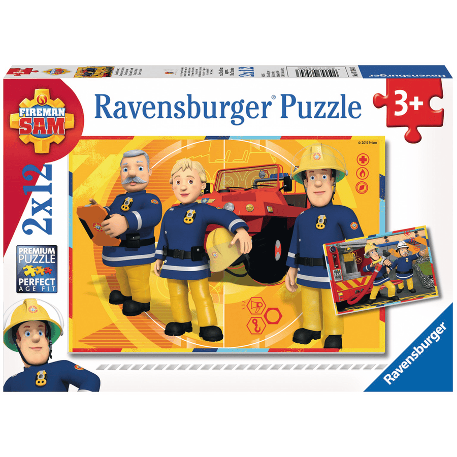 Ravensburger Puzzle 2x12 Teile  - Feuerwehrmann Sam: Sam im Einsatz