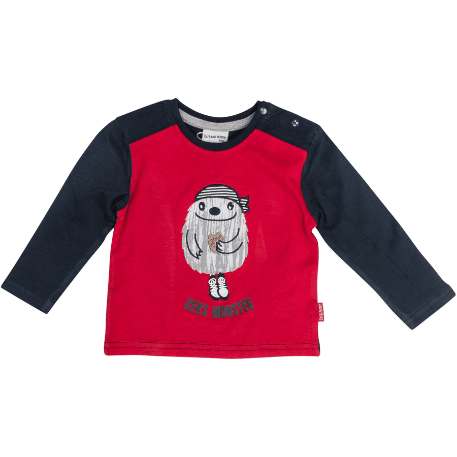 SALT AND PEPPER Boys Lange mouw shirt Monster koekje rood