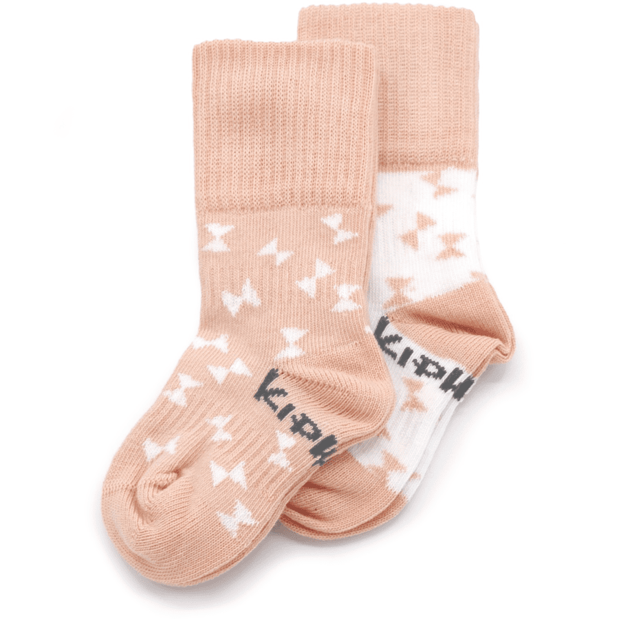 KipKep Stay-On Socks 2-Pack Party Pink Organic