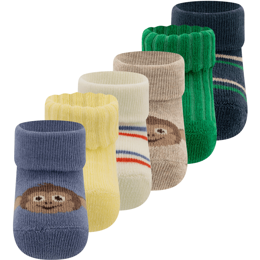 Ewers First Baby Socks 6-Pack Monkey 