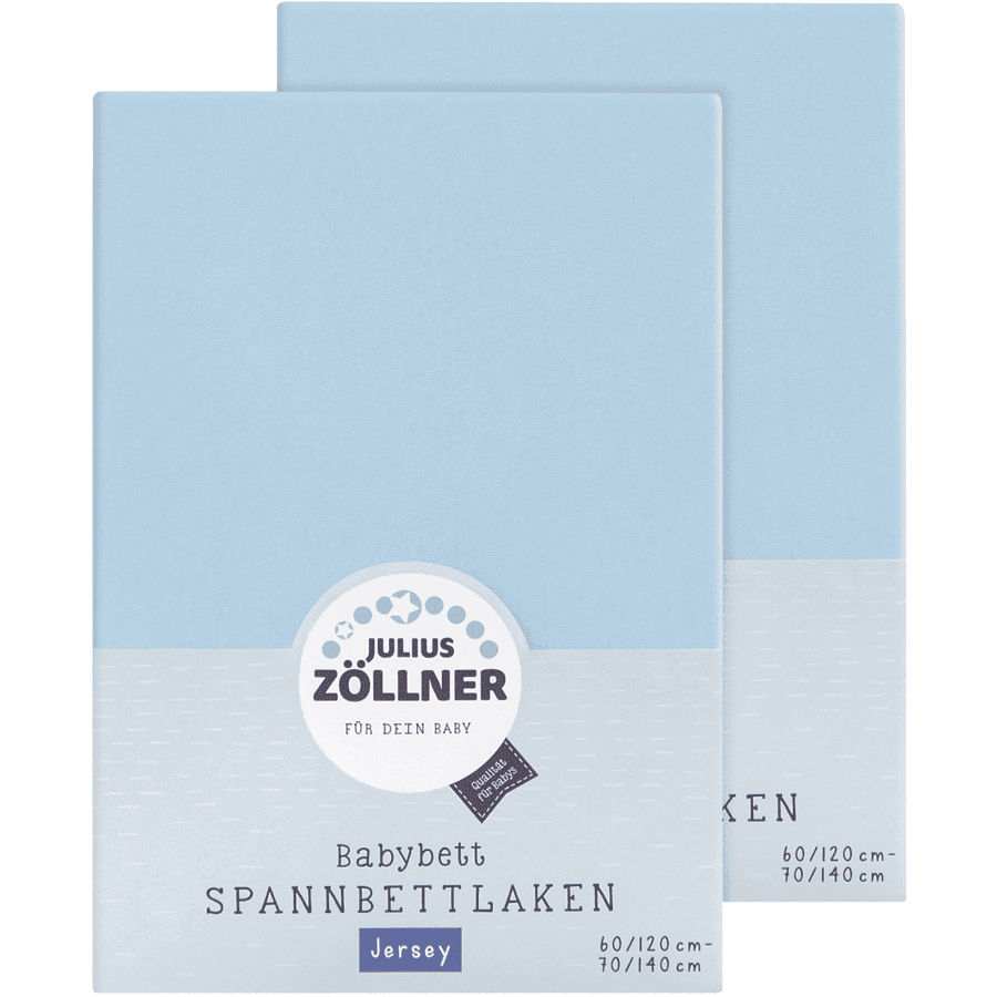 Julius Zöllner Jersey Napínací prostěradlo, dvojbalení, světle modrá 